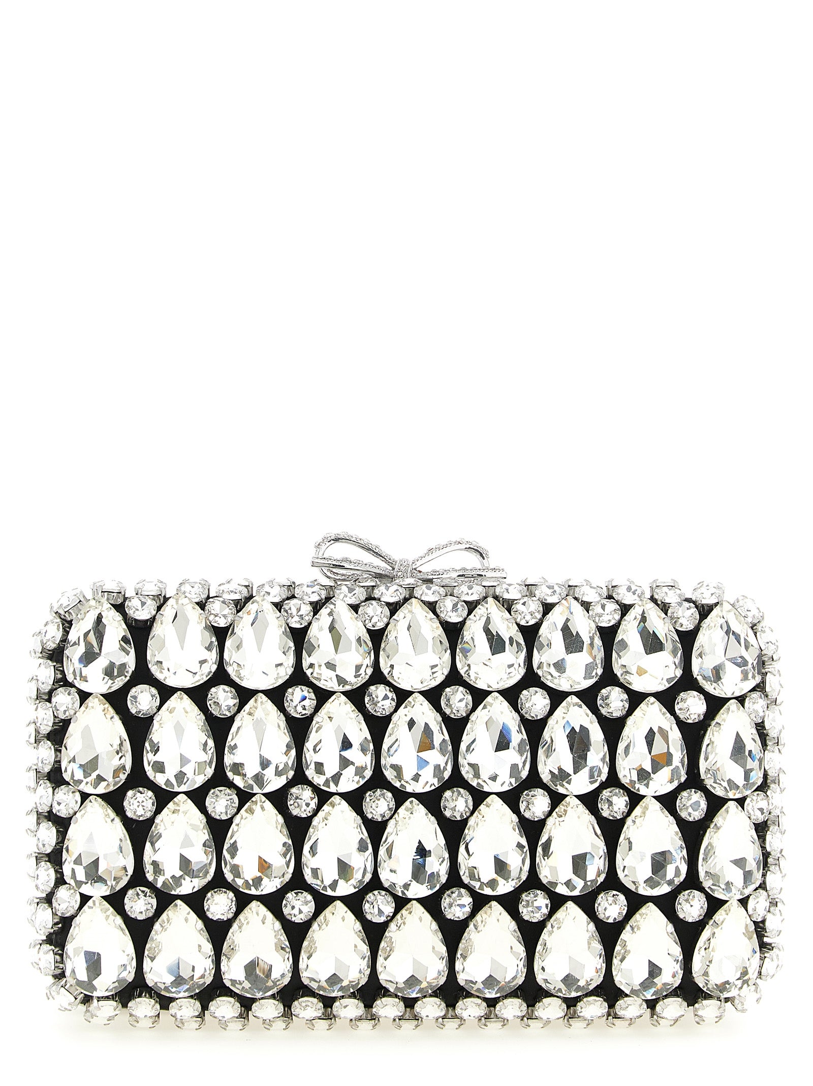 Self-Portrait Black Polyester Clutch Bag