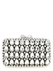 Self-Portrait Black Polyester Clutch Bag