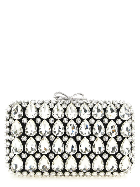 Self-Portrait Black Polyester Clutch Bag