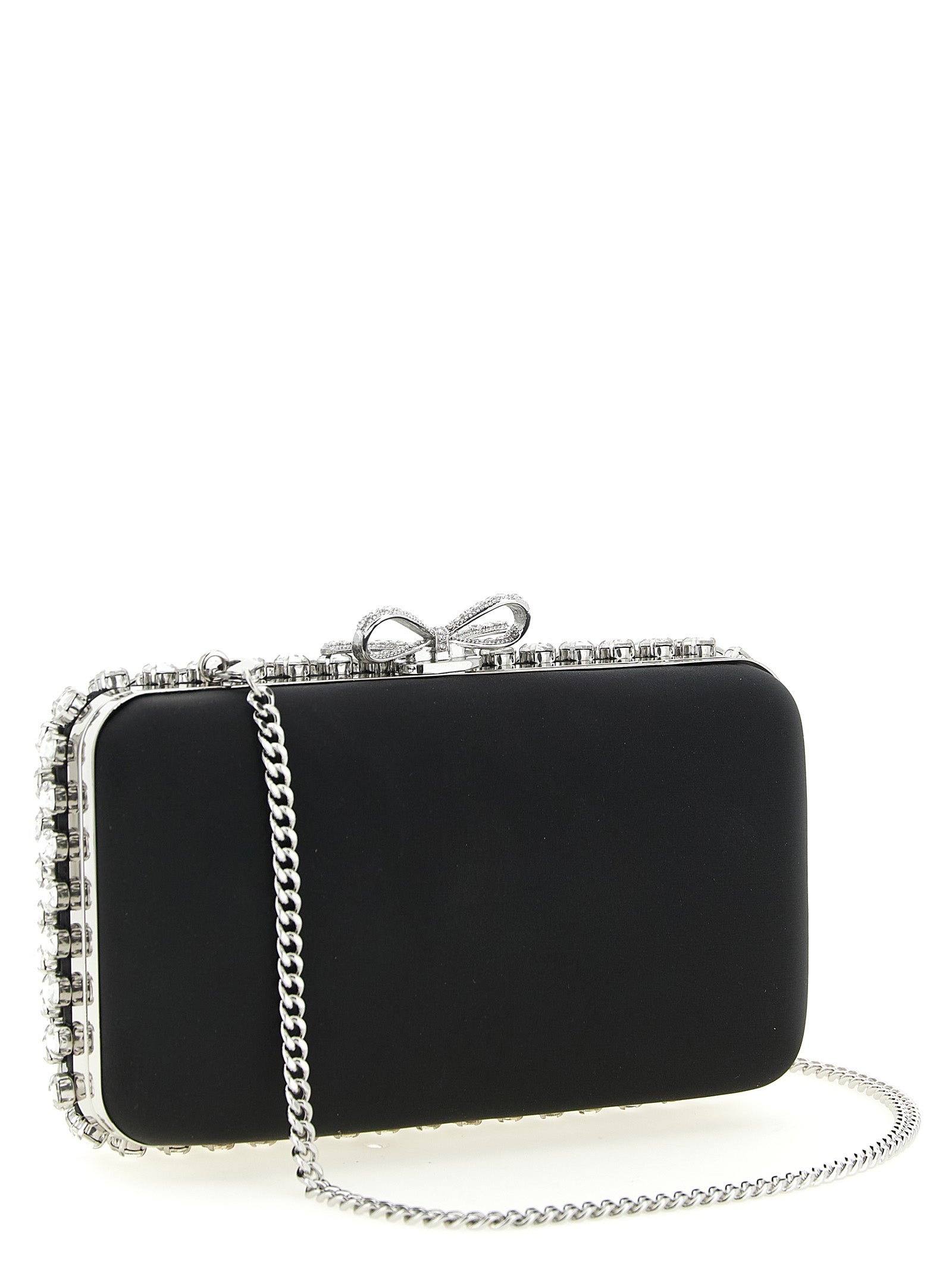 Self-Portrait Black Polyester Clutch Bag