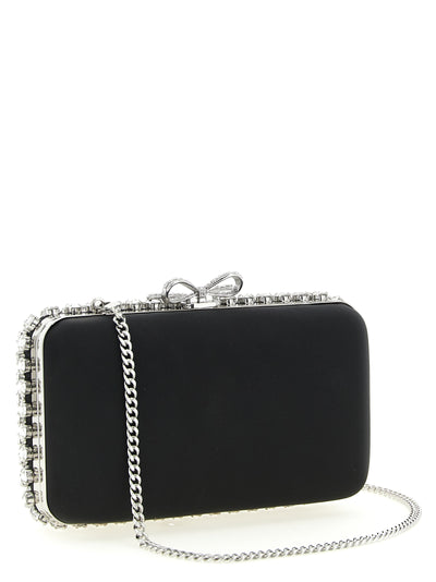 Self-Portrait Black Polyester Clutch Bag