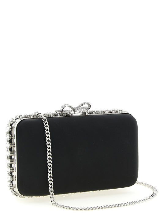 Self-Portrait Black Polyester Clutch Bag