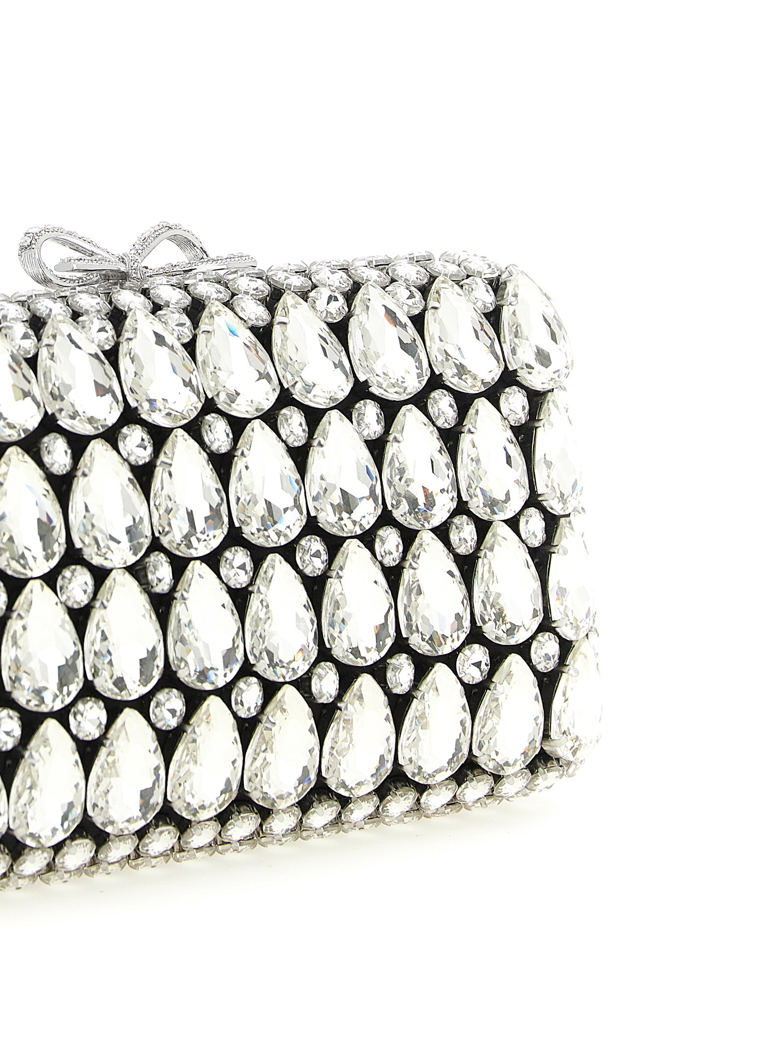 Self-Portrait Black Polyester Clutch Bag