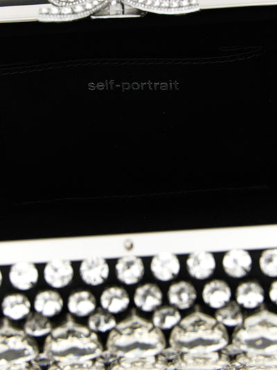 Self-Portrait Black Polyester Clutch Bag