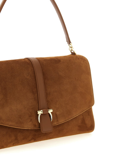 Ferragamo Brown Goatskin Shoulder Bag