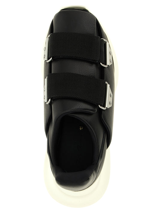 Rick Owens Black Calfskin Athletic Sneakers