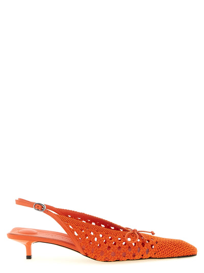 Jacquemus Orange Polyester Mid Heel Pumps