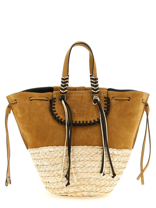 CUBA LAB Beige Leather Tote Bag