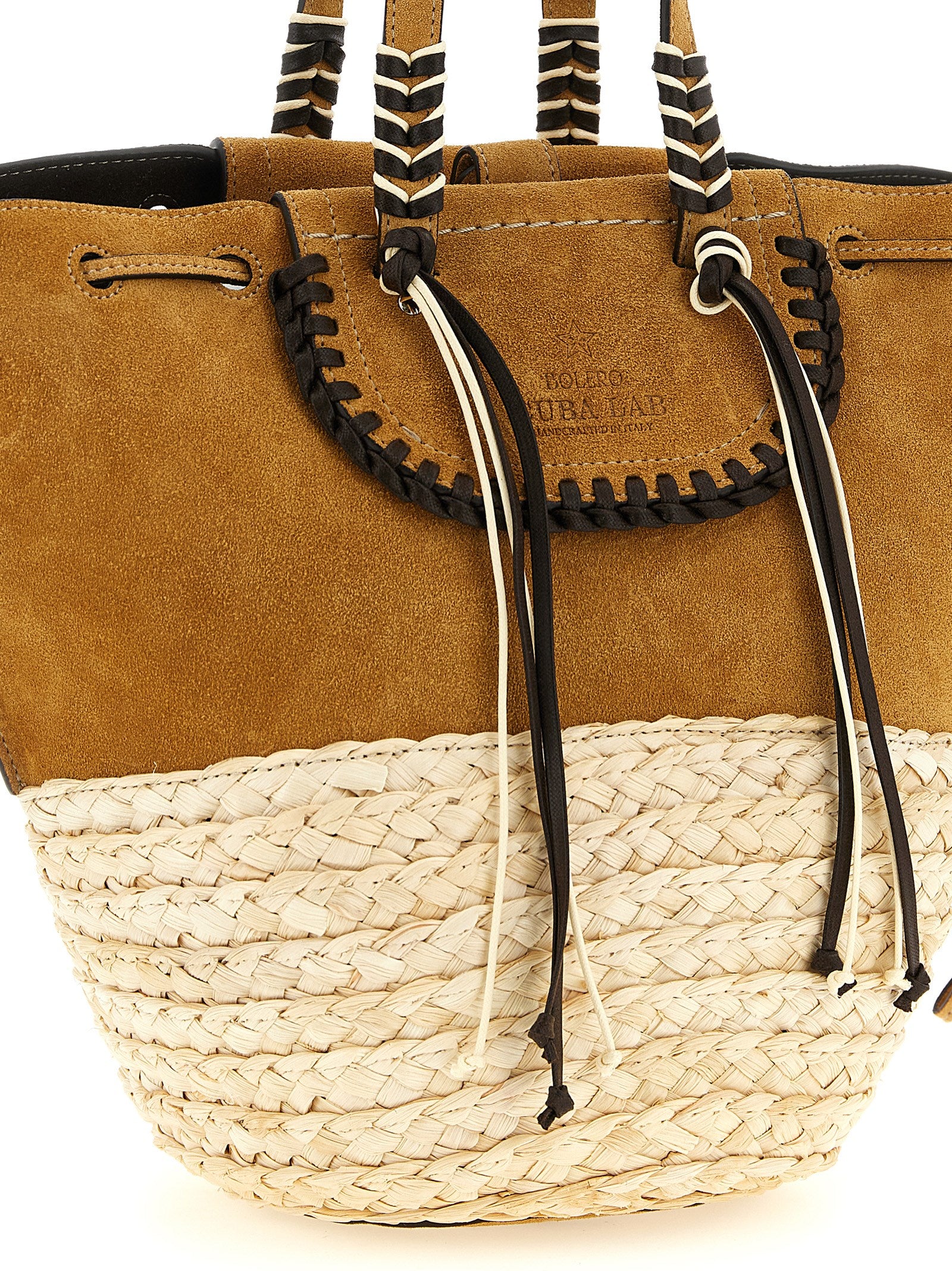 CUBA LAB Beige Leather Tote Bag