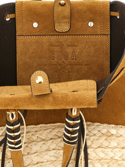 CUBA LAB Beige Leather Tote Bag