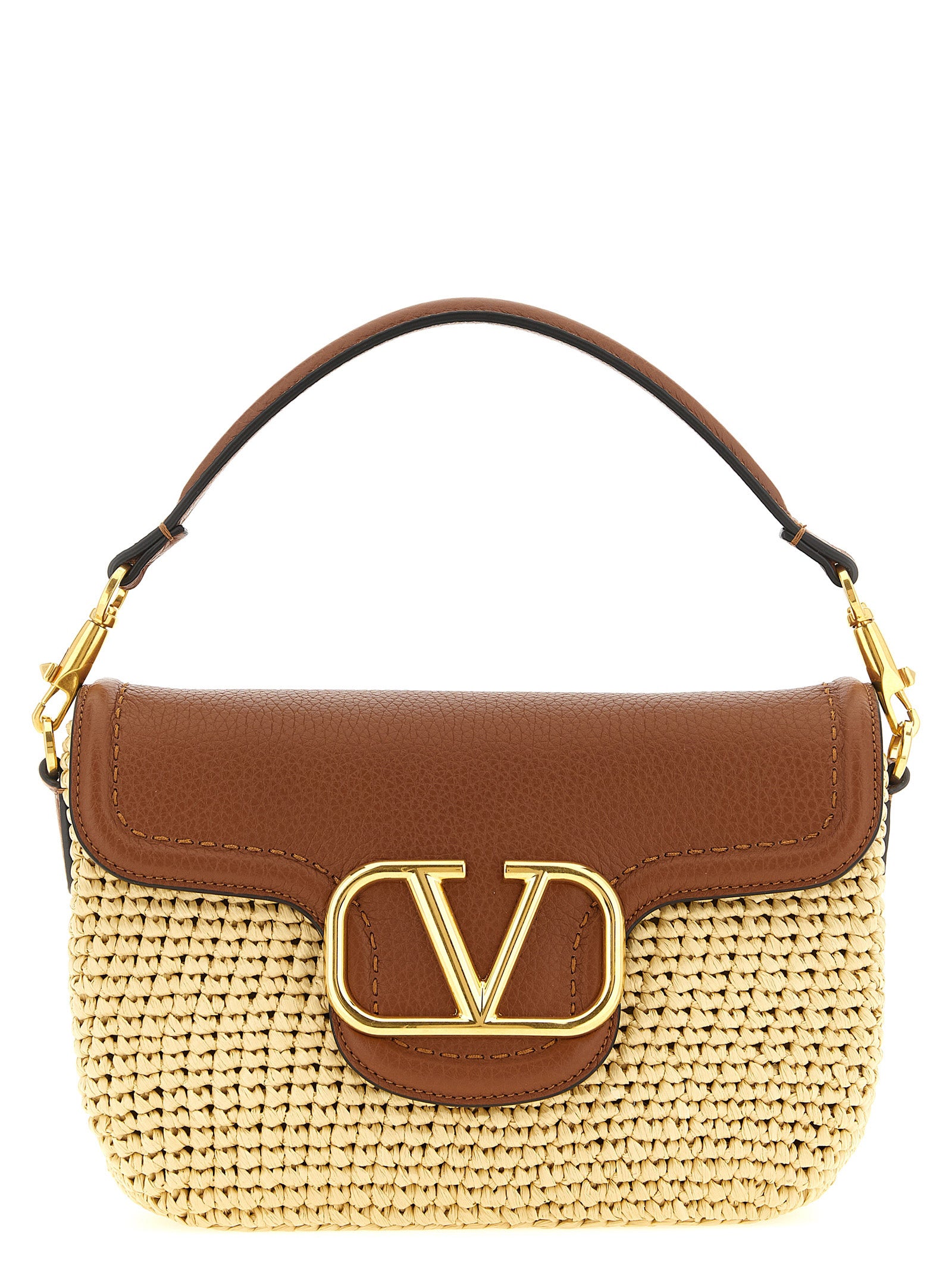 Valentino Garavani Brown Viscose Shoulder Bag