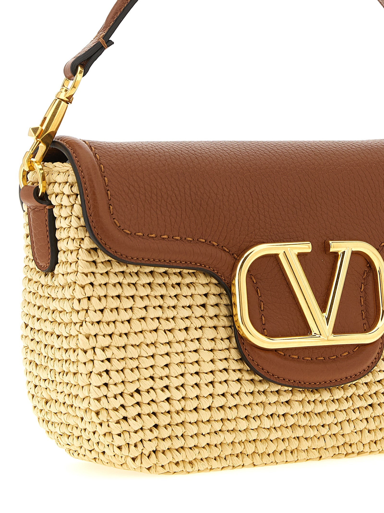 Valentino Garavani Brown Viscose Shoulder Bag