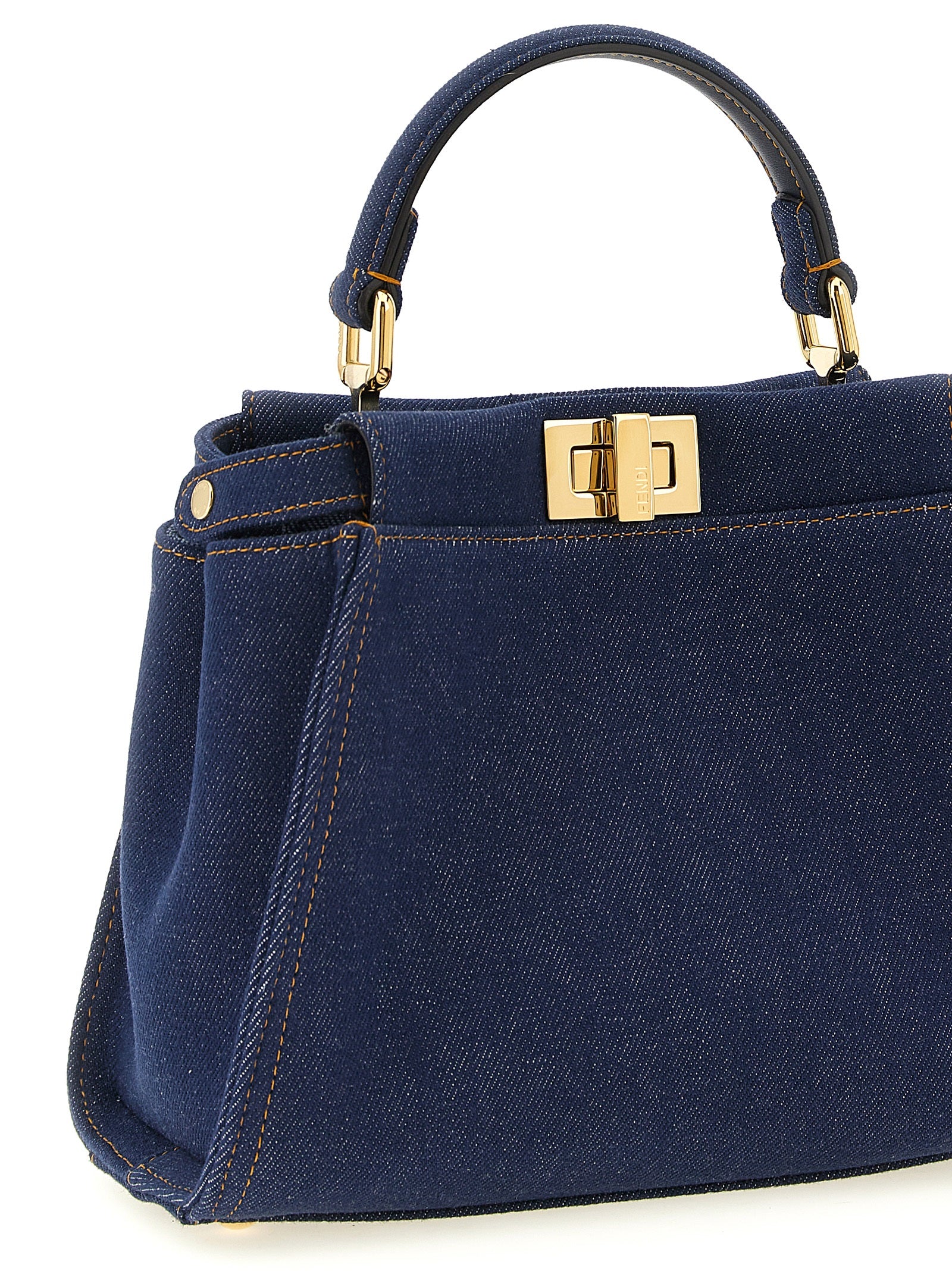 Fendi Blue Cotton Handbag