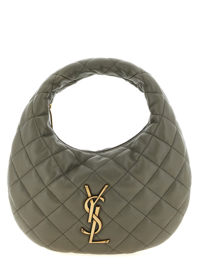Saint Laurent Gray Lamb Leather Handbag