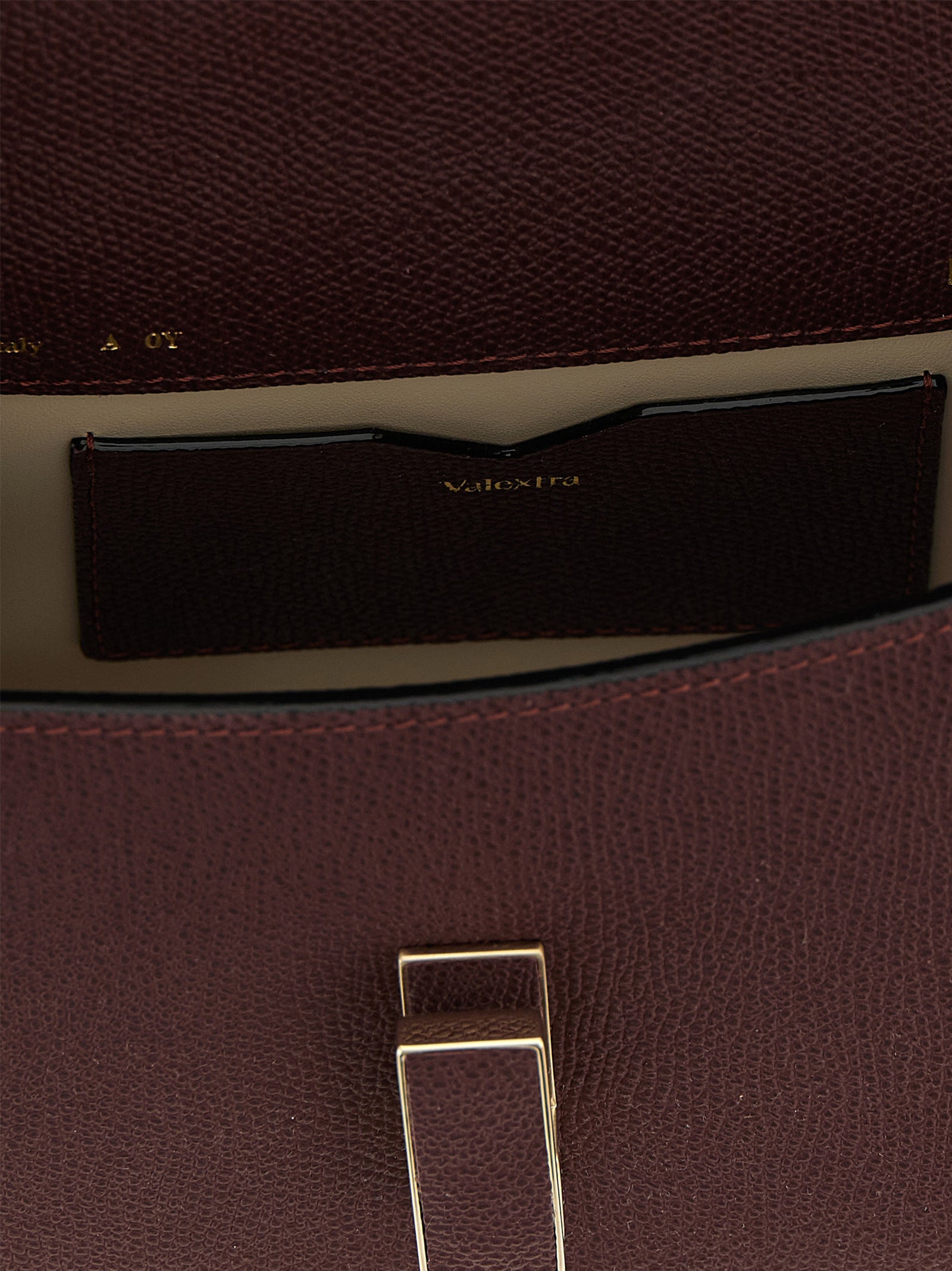 Valextra Bordeaux Calfskin Crossbody Bag