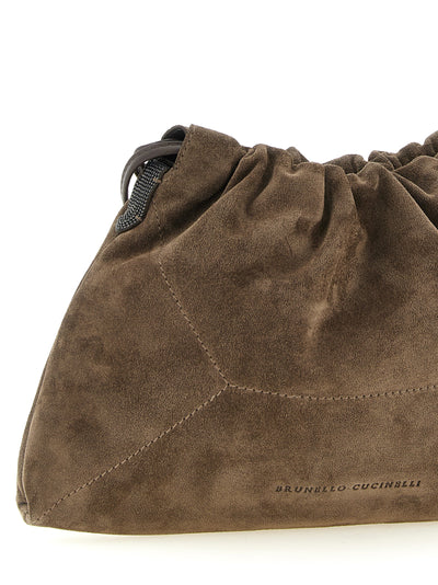 Brunello Cucinelli Brown Calfskin Clutch Bag