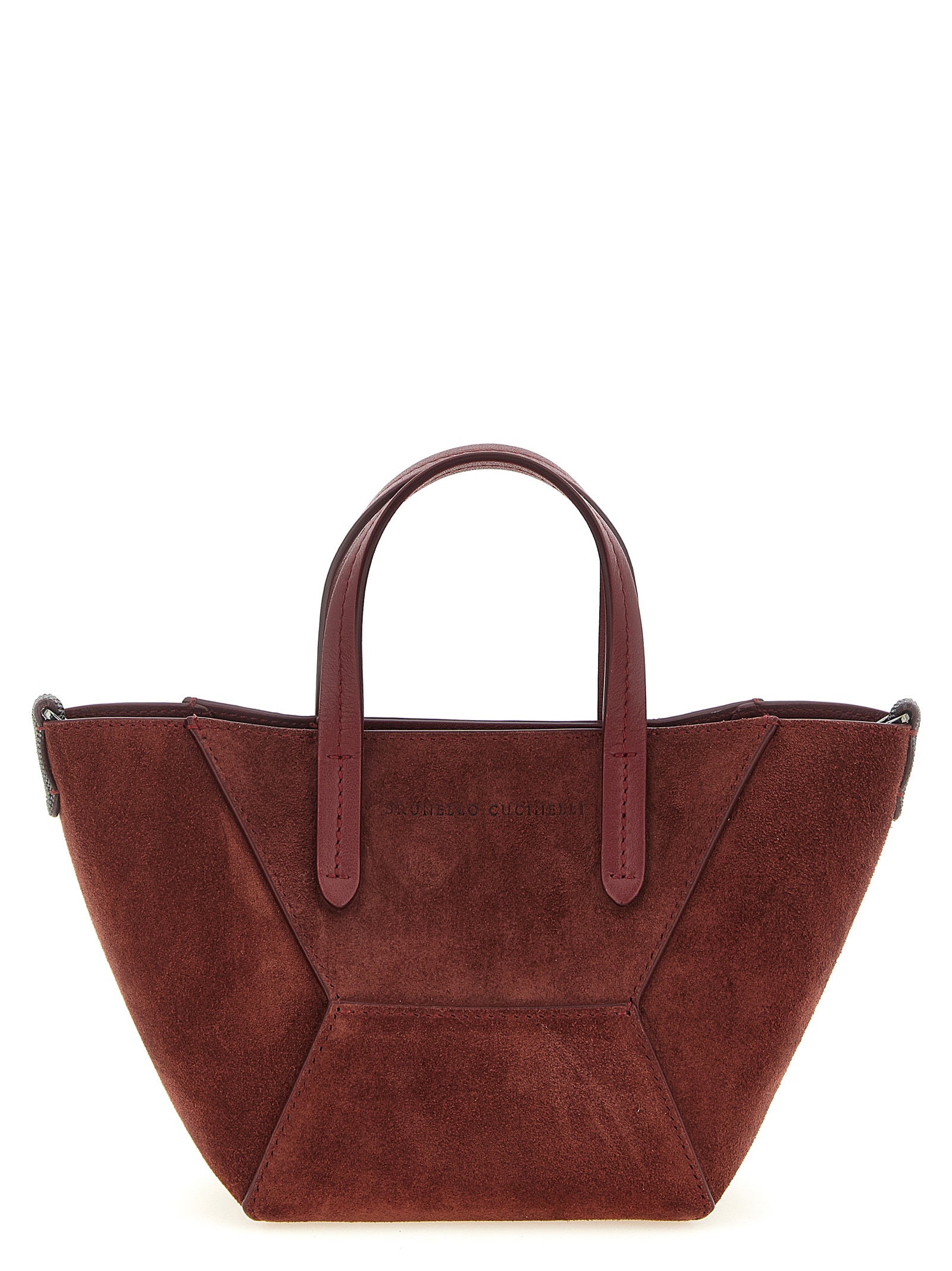 Brunello Cucinelli Bordeaux Calfskin Handbag