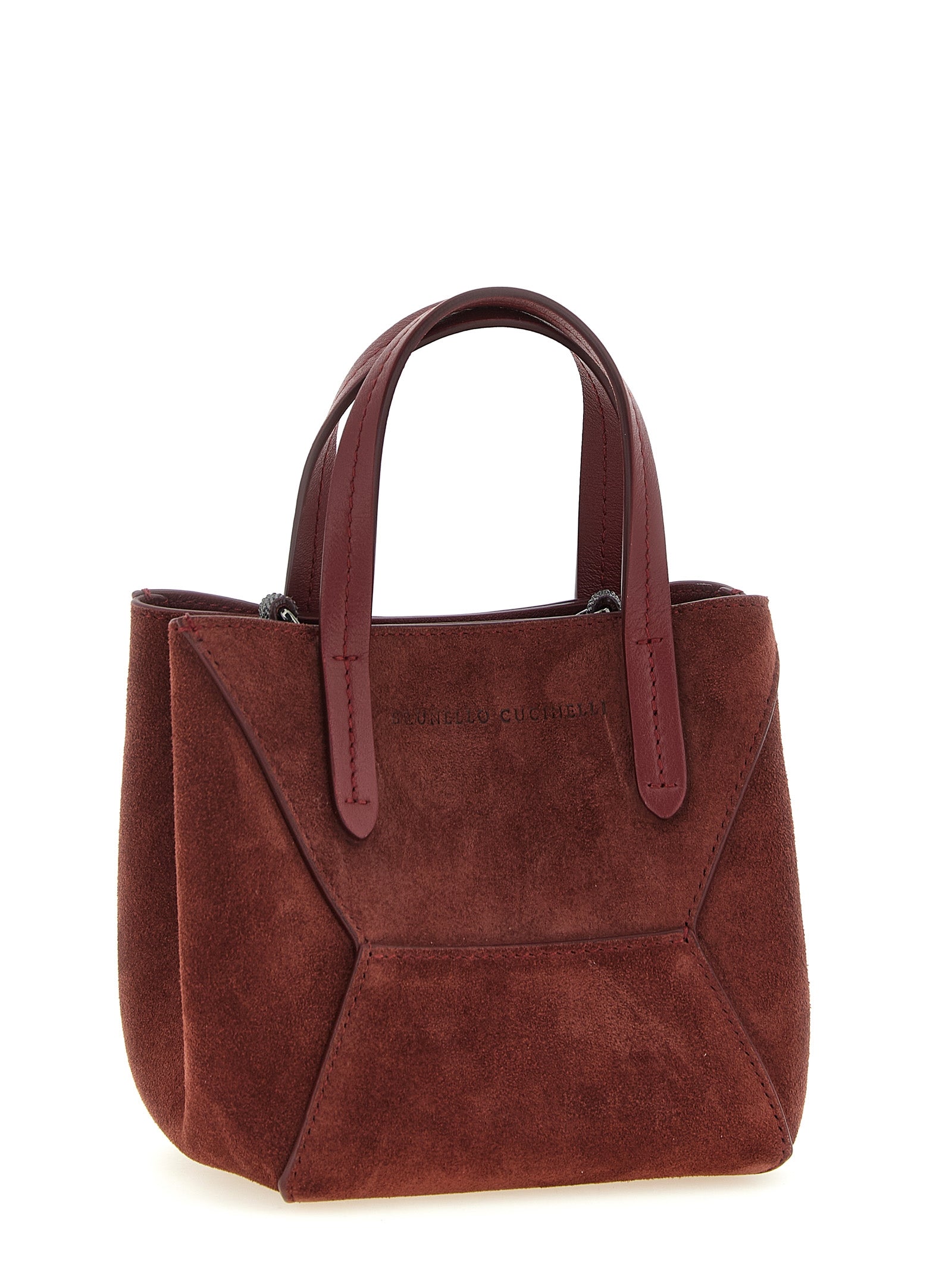 Brunello Cucinelli Bordeaux Calfskin Handbag