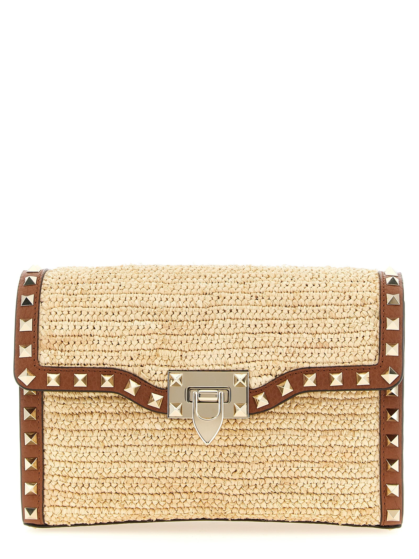 Valentino Garavani Beige Straw Crossbody Bag