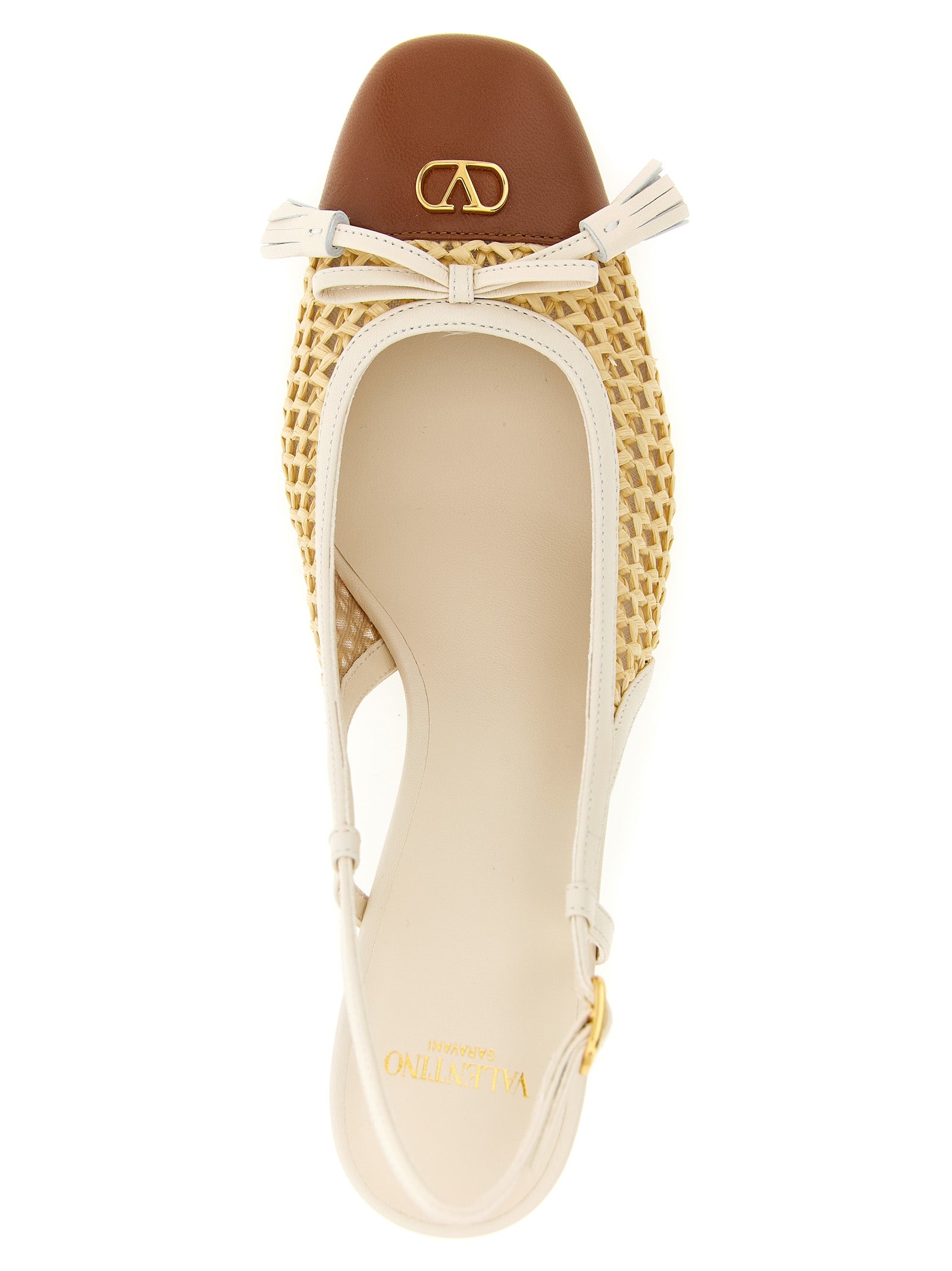 Valentino Garavani Beige Goatskin Mid Heel Pumps