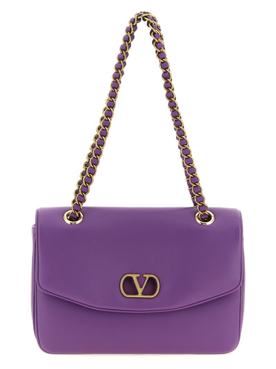 Valentino Garavani Purple Lamb Leather Shoulder Bag