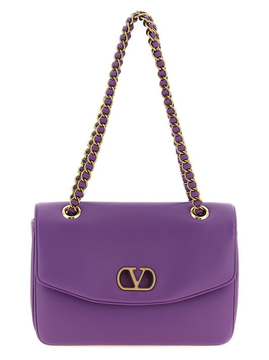 Valentino Garavani Purple Lamb Leather Shoulder Bag