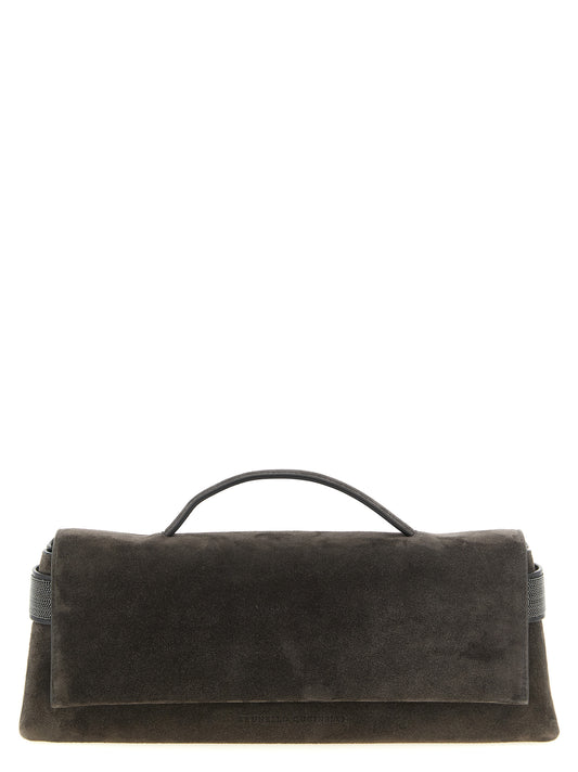 Brunello Cucinelli Brown Calfskin Clutch Bag