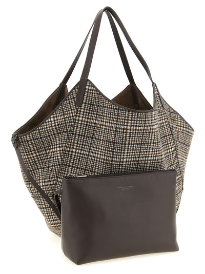 Brunello Cucinelli Brown Alpaca Leather Tote Bag