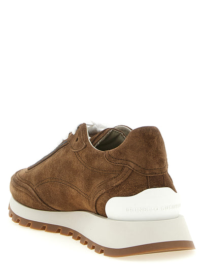 Brunello Cucinelli Brown Calfskin Low Top Sneakers
