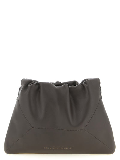 Brunello Cucinelli Brown Calfskin Clutch Bag