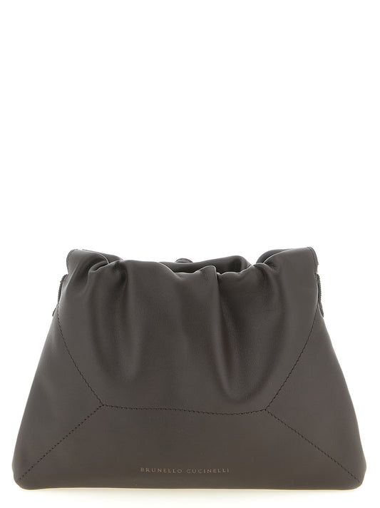 Brunello Cucinelli Brown Calfskin Clutch Bag