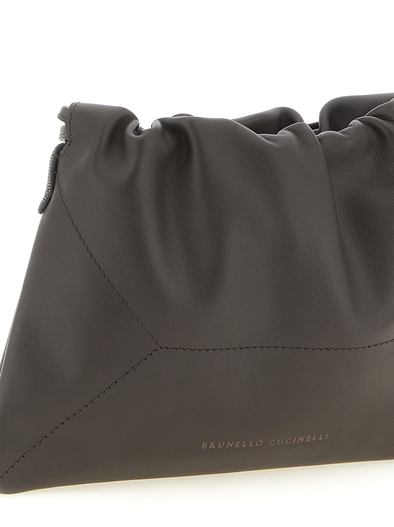 Brunello Cucinelli Brown Calfskin Clutch Bag