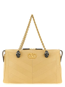 Valentino Garavani Beige Lamb Leather Shoulder Bag