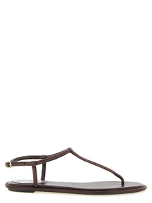RENE CAOVILLA Brown Viscose Flat Sandals