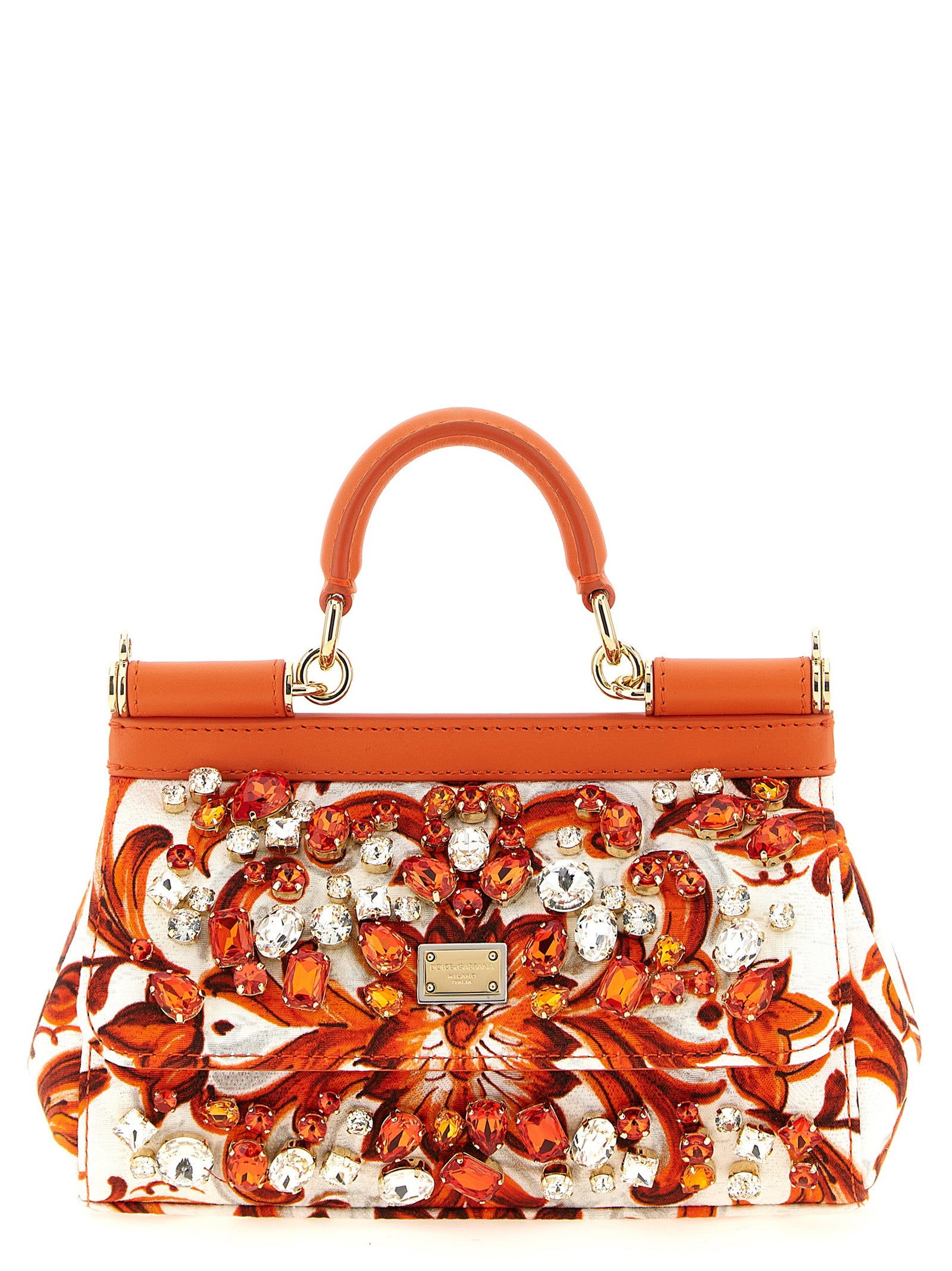Dolce & Gabbana Orange Cotton Handbag