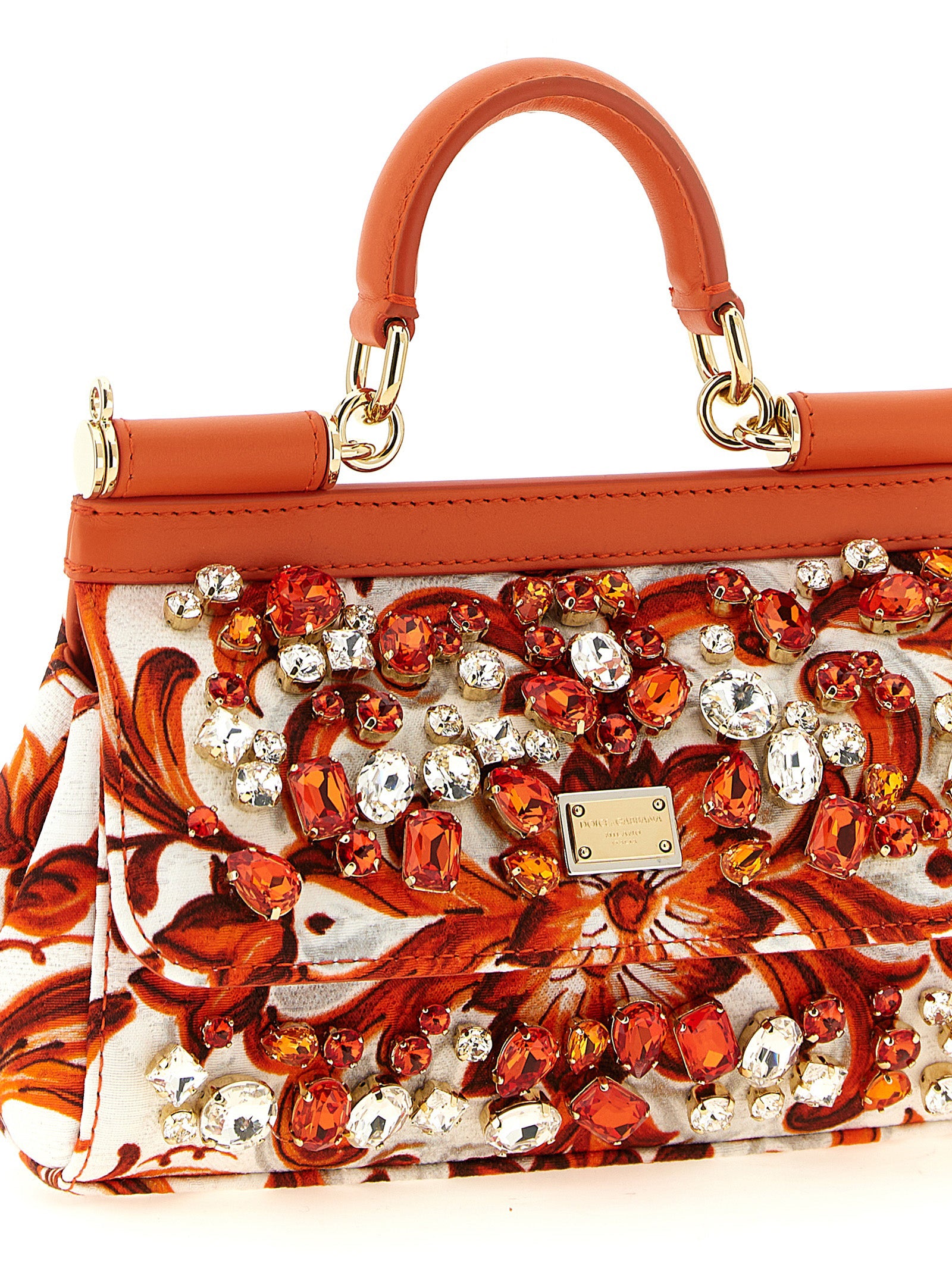 Dolce & Gabbana Orange Cotton Handbag