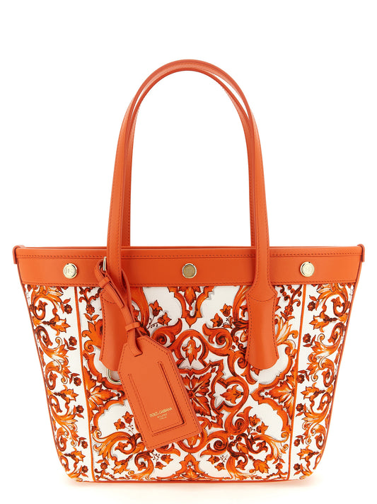 Dolce & Gabbana Orange Cotton Tote Bag