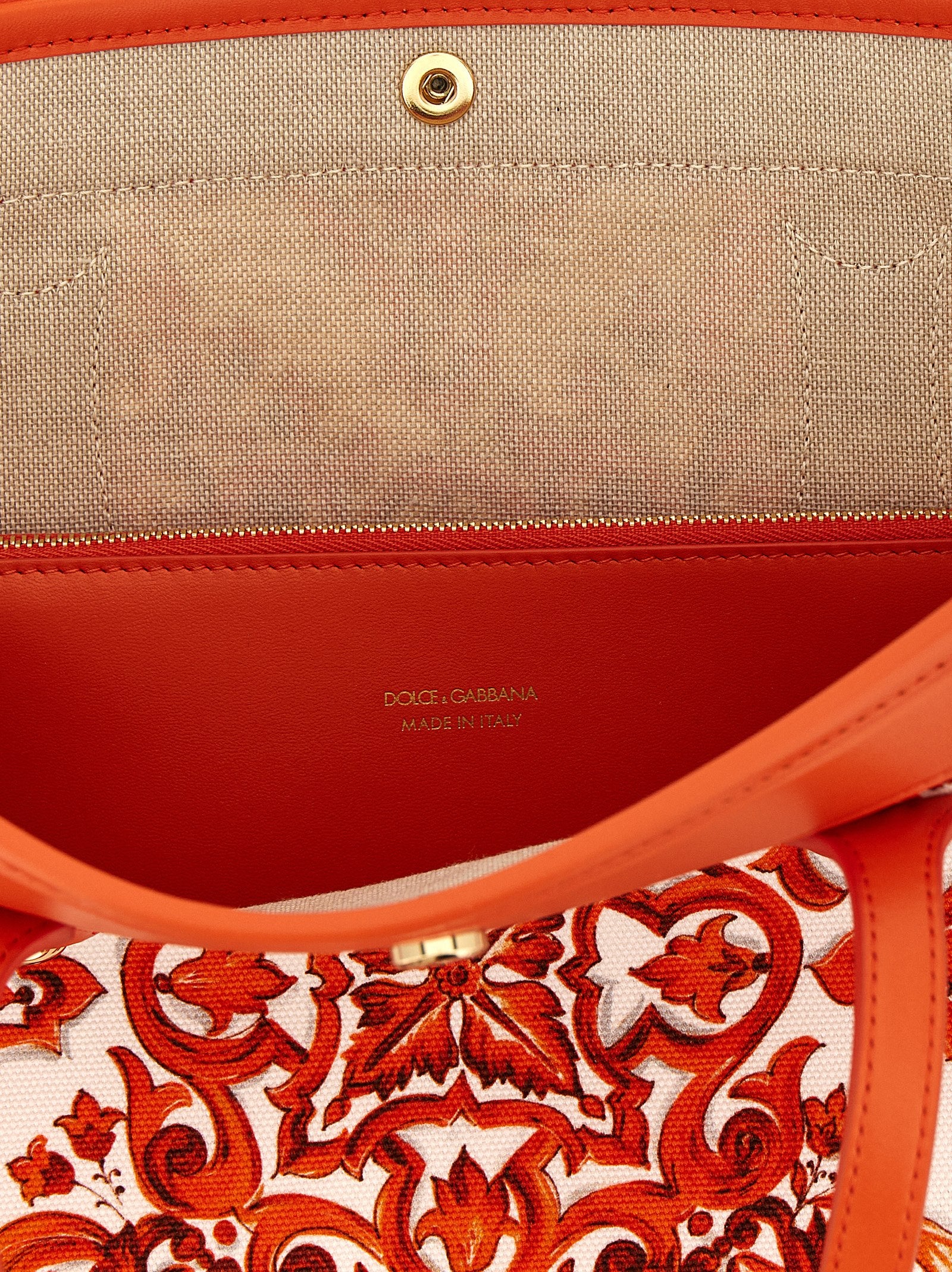 Dolce & Gabbana Orange Cotton Tote Bag
