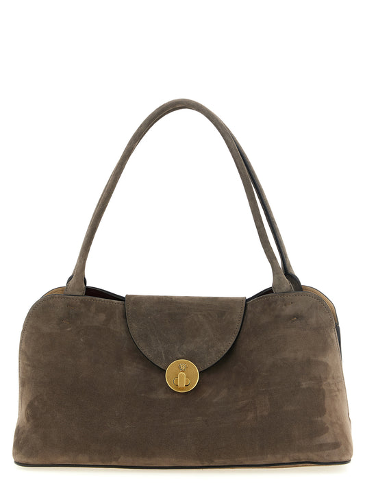 Versace Brown Calfskin Shoulder Bag