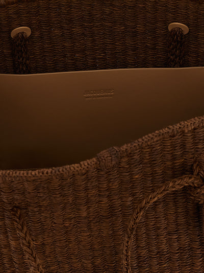 Jacquemus Brown Raffia Tote Bag