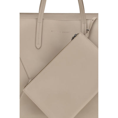 Brunello Cucinelli Beige Calf Leather Bos Taurus Shoulder Bag