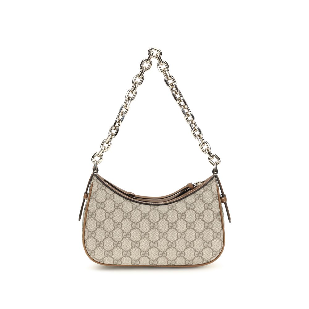 Gucci Small GG Emblem Beige Shoulder Bag
