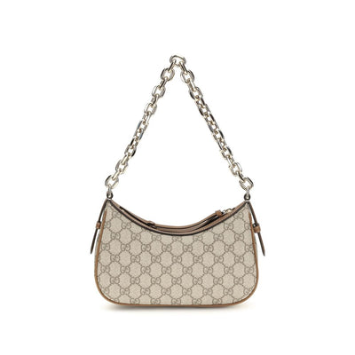 Gucci Small GG Emblem Beige Shoulder Bag
