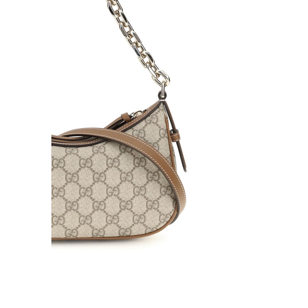 Gucci Small GG Emblem Beige Shoulder Bag
