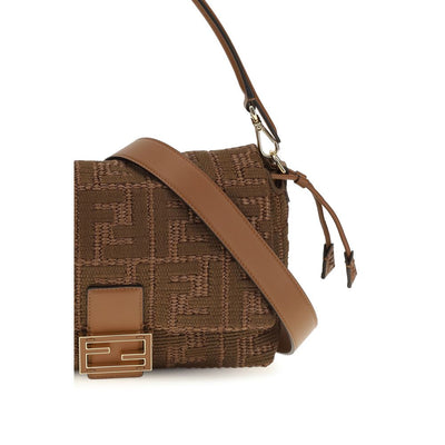 Fendi Brown Raffia Shoulder Bag