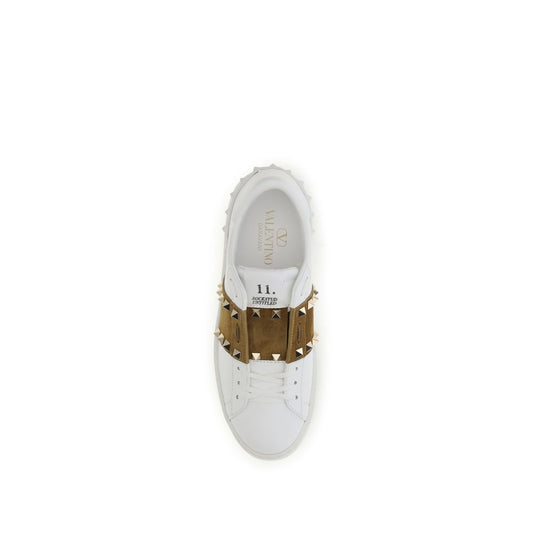 Valentino Garavani White Calf Leather Bos Taurus Sneakers