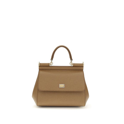 Dolce & Gabbana Beige Calf Leather Bos Taurus Handbag