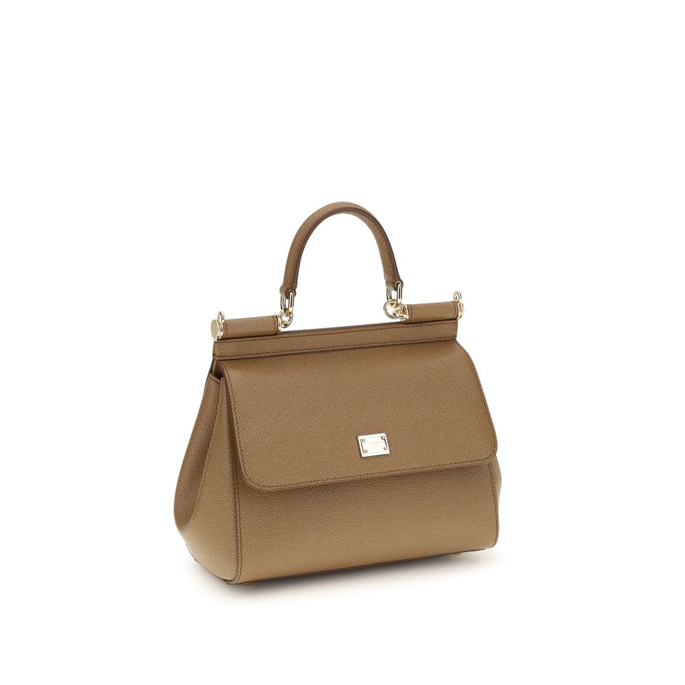 Dolce & Gabbana Beige Calf Leather Bos Taurus Handbag