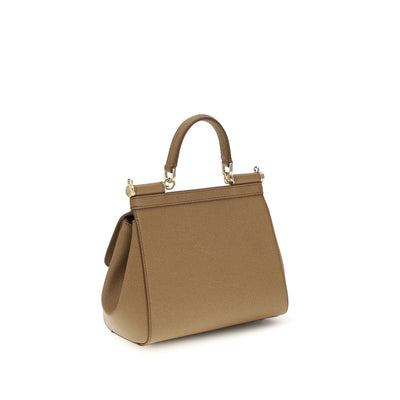 Dolce & Gabbana Beige Calf Leather Bos Taurus Handbag
