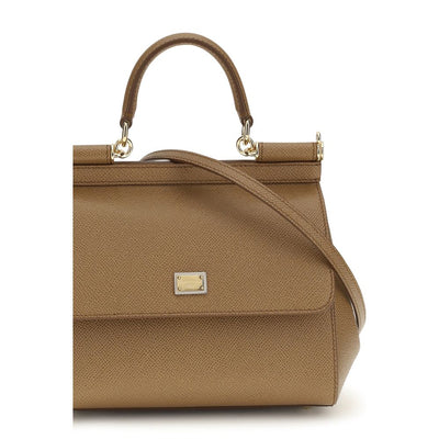 Dolce & Gabbana Beige Calf Leather Bos Taurus Handbag